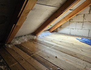 Zateplení stropu rodinného domu pomocí foukané izolace